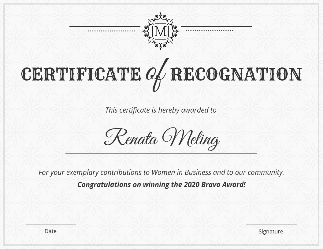 Vintage Certificate Of Recognition Template Inside Template For Certificate Of Award