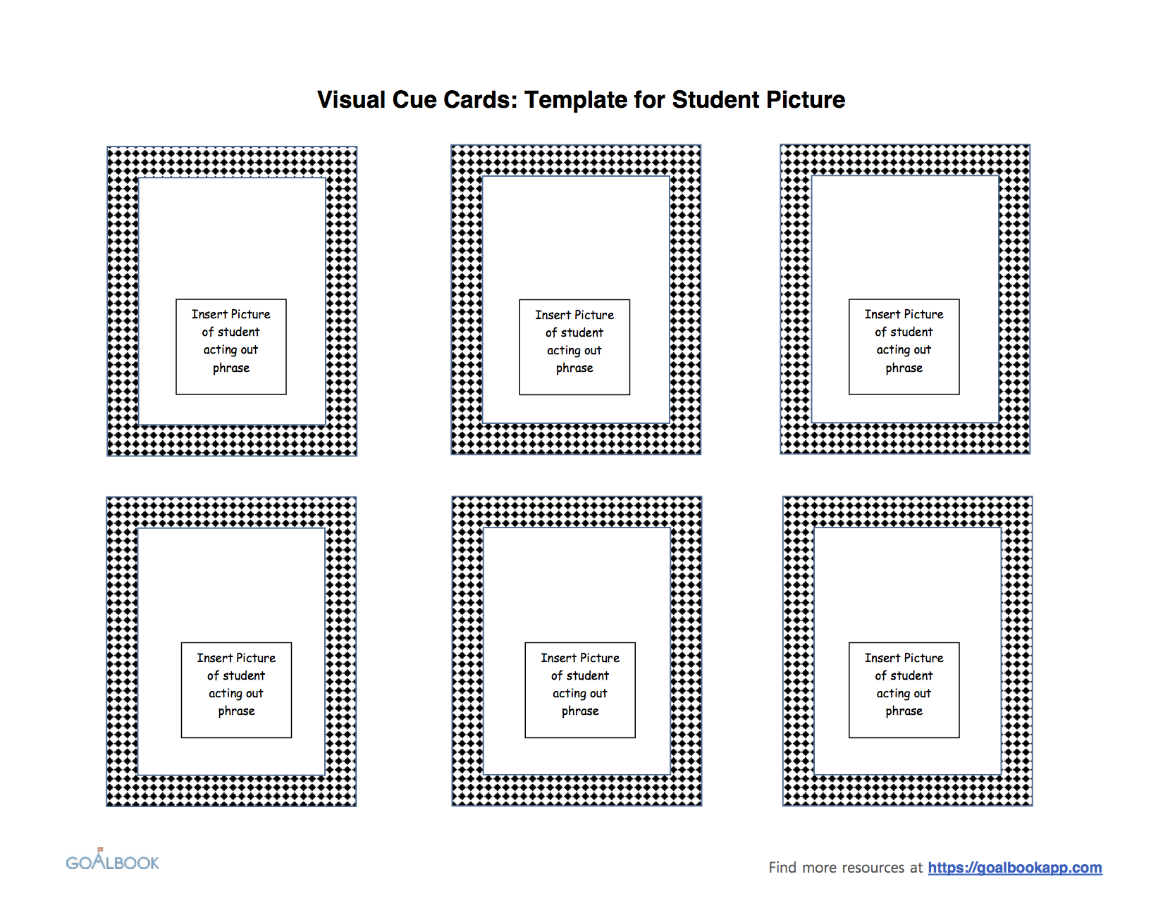 Visual Cue Cards | Udl Strategies – Goalbook Toolkit Intended For Cue Card Template