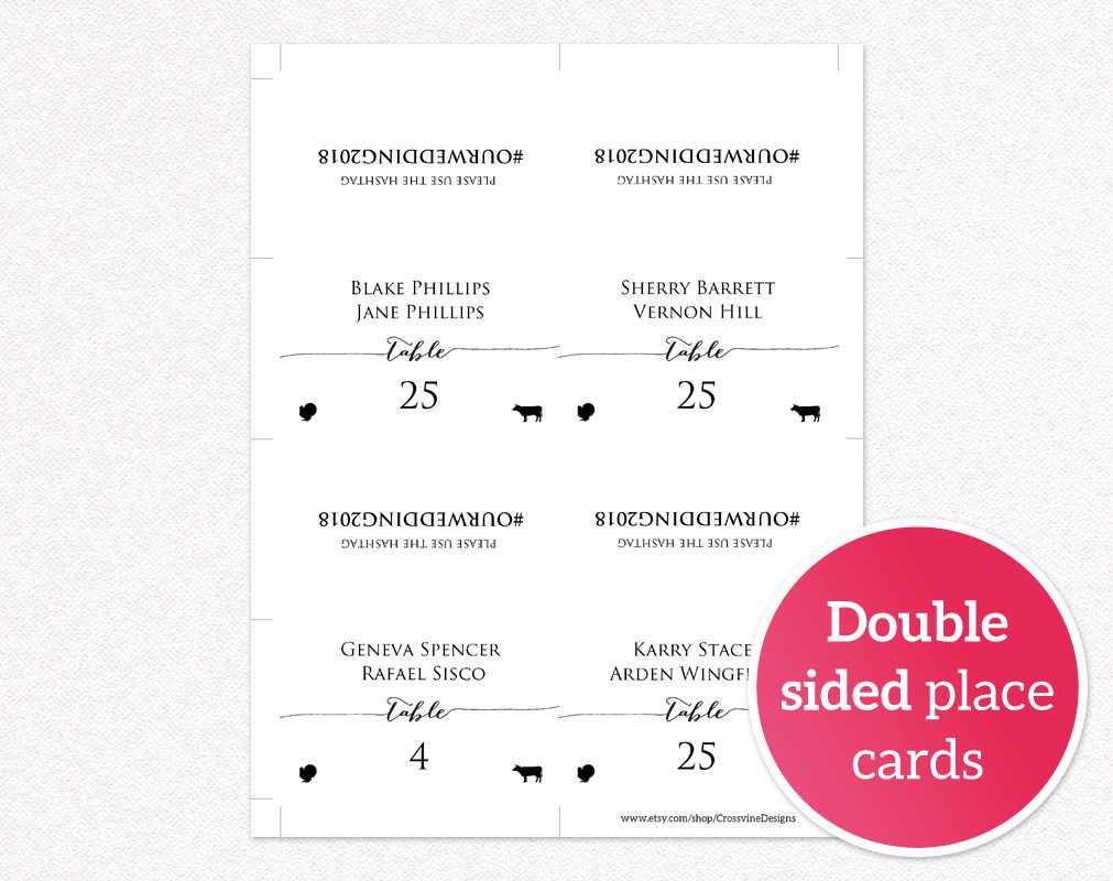Wanted Place Card Template Double Sided Cards With Meal Throughout Ms Word Place Card Template