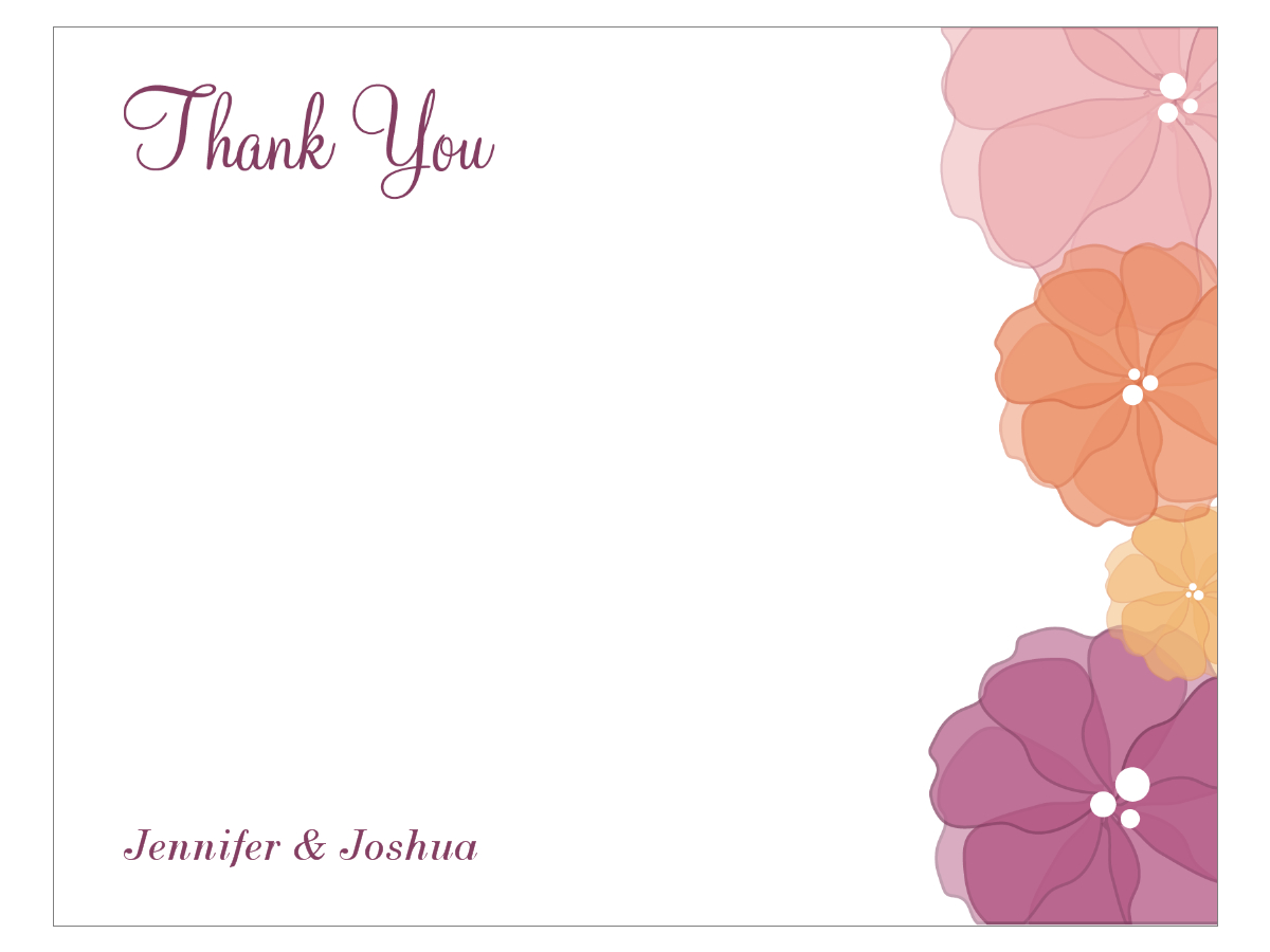 Watercolor Flower Thank You Card In Thank You Note Card Template