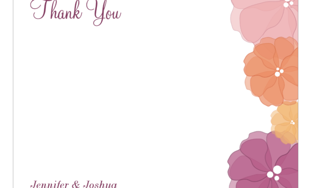 Watercolor Flower Thank You Card regarding Thank You Note Cards Template