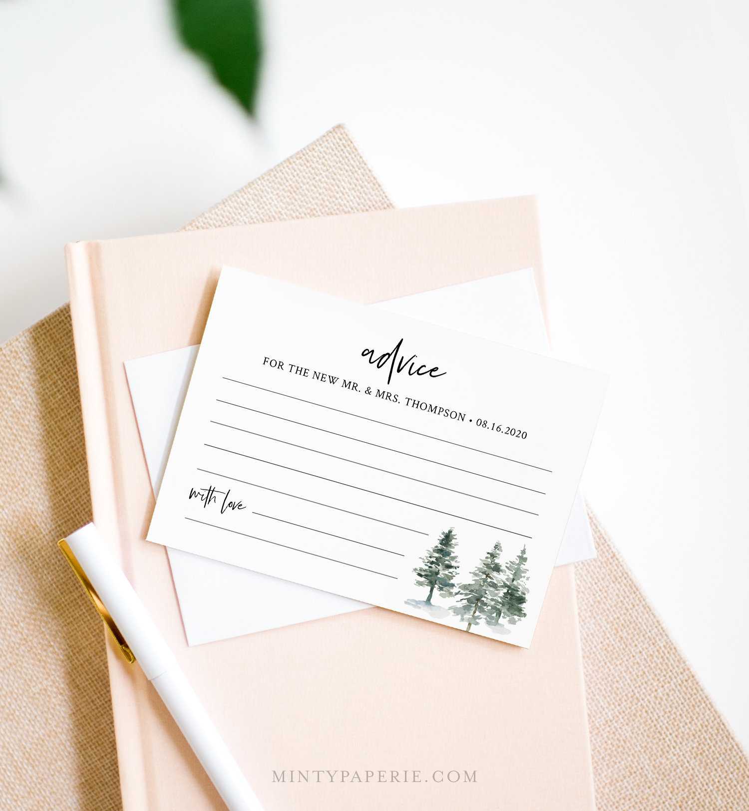 Wedding Advice Card Template, Printable Bridal Shower Pertaining To Marriage Advice Cards Templates