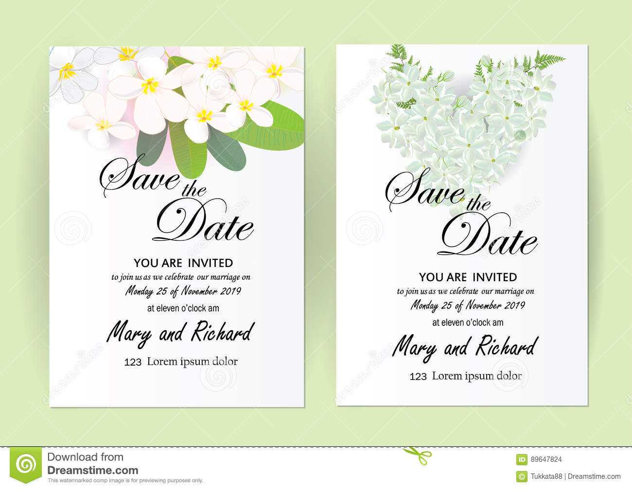 Wedding Invitation Card Flowers,jasmine Stock Vector Inside Wedding Card Size Template