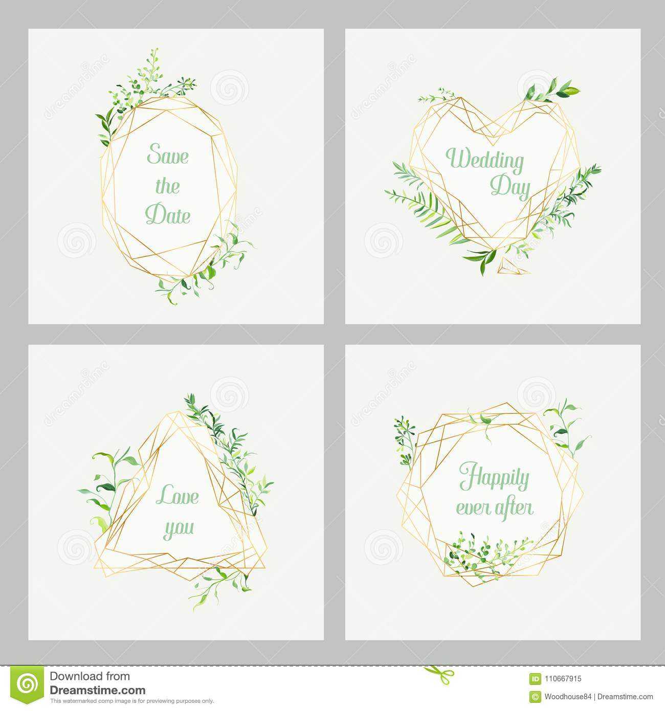 Wedding Invitation Floral Templates Set. Save The Date With Celebrate It Templates Place Cards