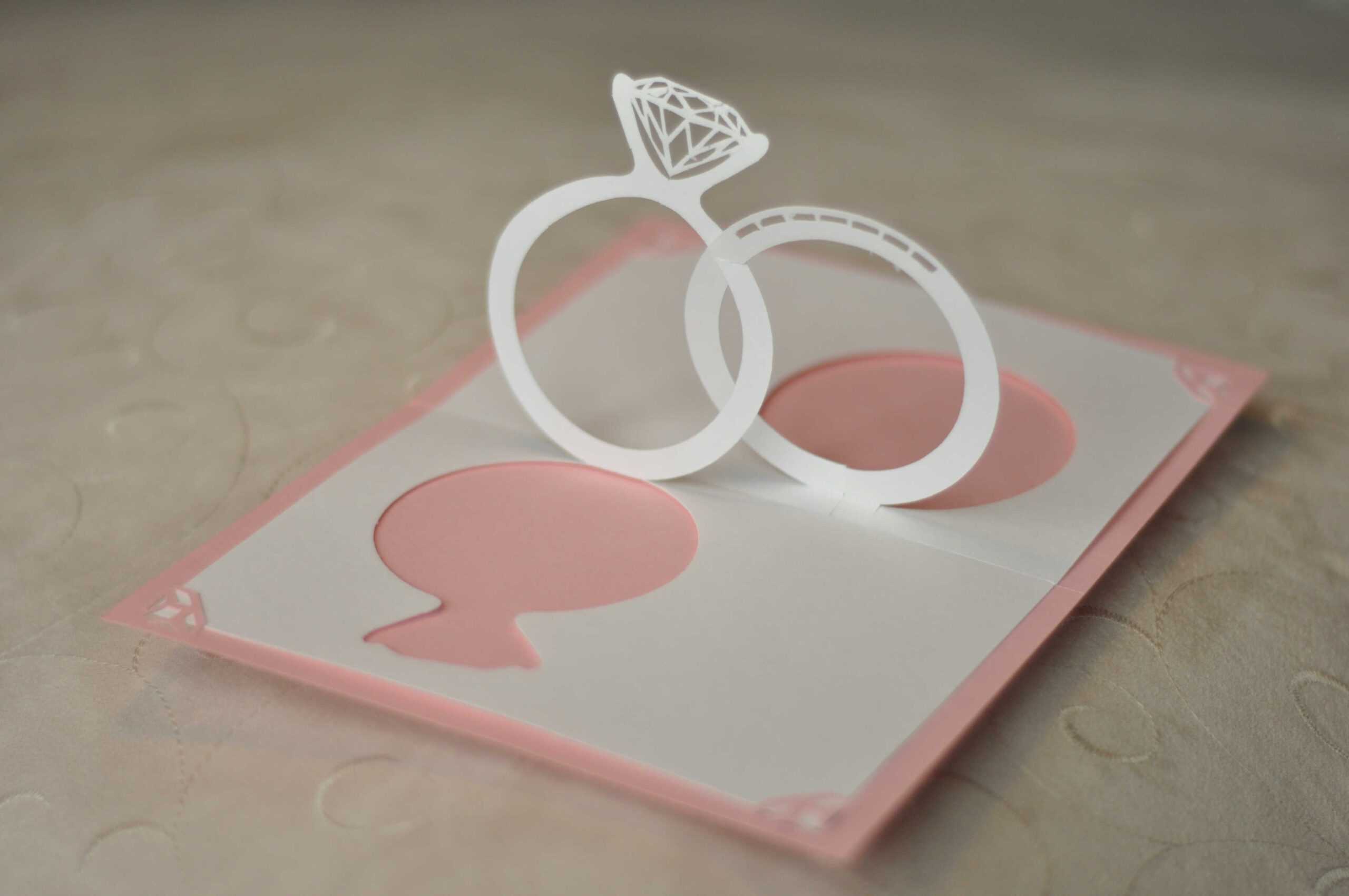 Wedding Invitation Pop Up Card: Linked Rings - Creative Pop Within Wedding Pop Up Card Template Free