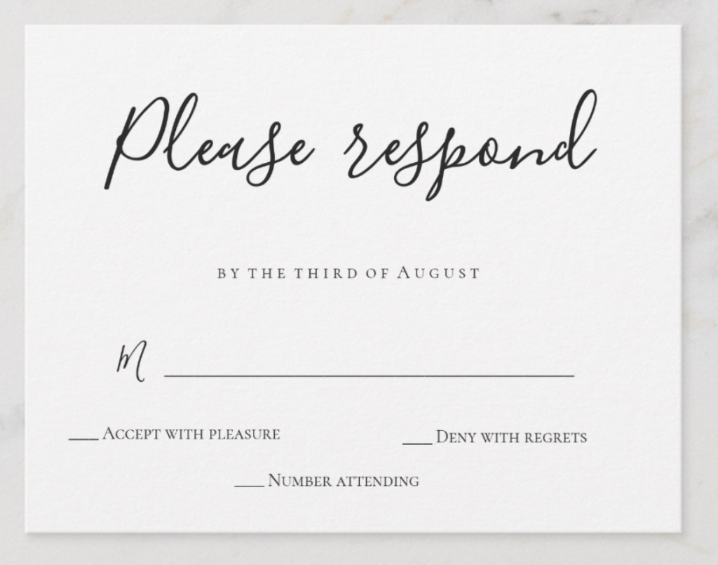 Wedding Rsvp Examples – Sample Rsvps You Can Use For Your Regarding Template For Rsvp Cards For Wedding
