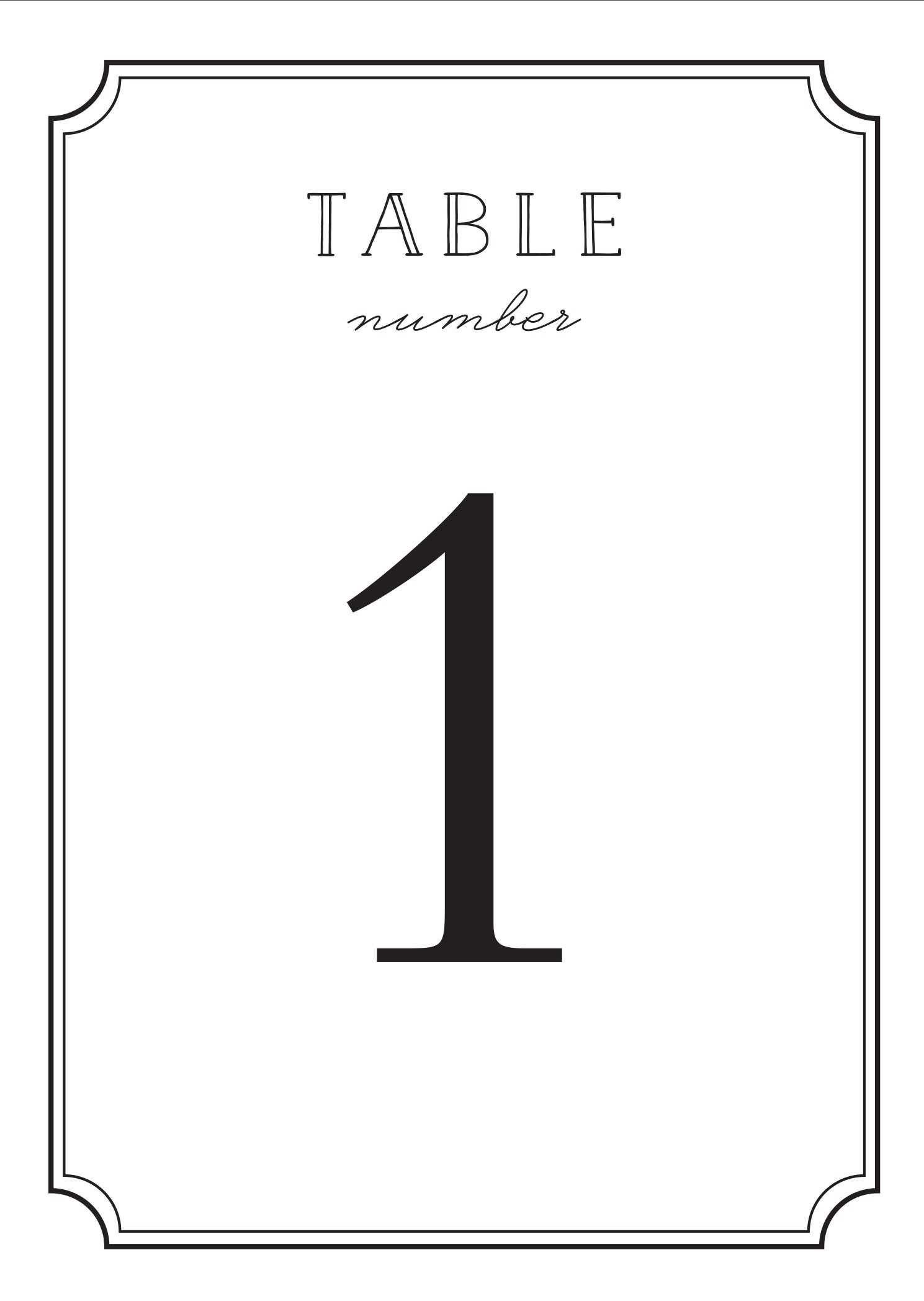 Wedding Table Numbers | Printable Pdfbasic Invite Throughout Table Number Cards Template