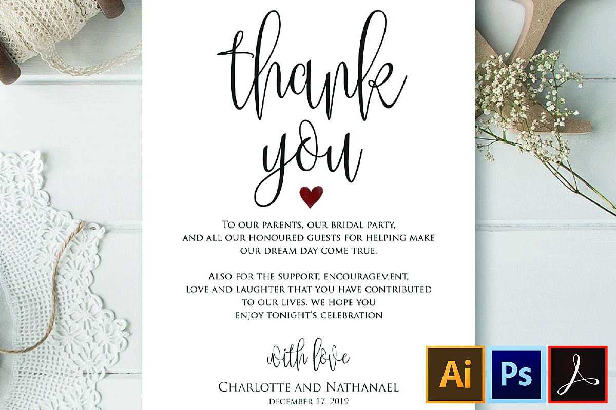 Wedding Thank You Note, Printable Thank You Card Template Regarding Template For Wedding Thank You Cards