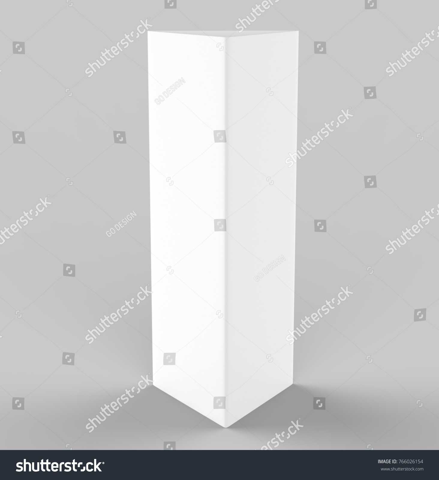White Blank Empty Paper Trifold Table Stock Illustration Regarding Tri Fold Tent Card Template