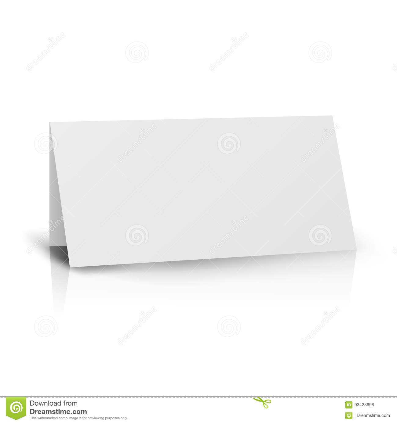 White Folder Paper Greeting Card Vector Template. Stand Regarding Card Stand Template