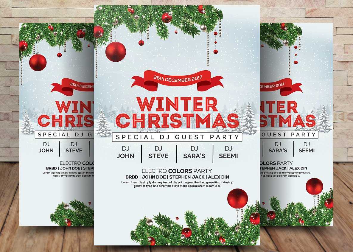 Winter Wonderland Christmas – Psd Flyer Template – Free Psd Regarding Christmas Brochure Templates Free