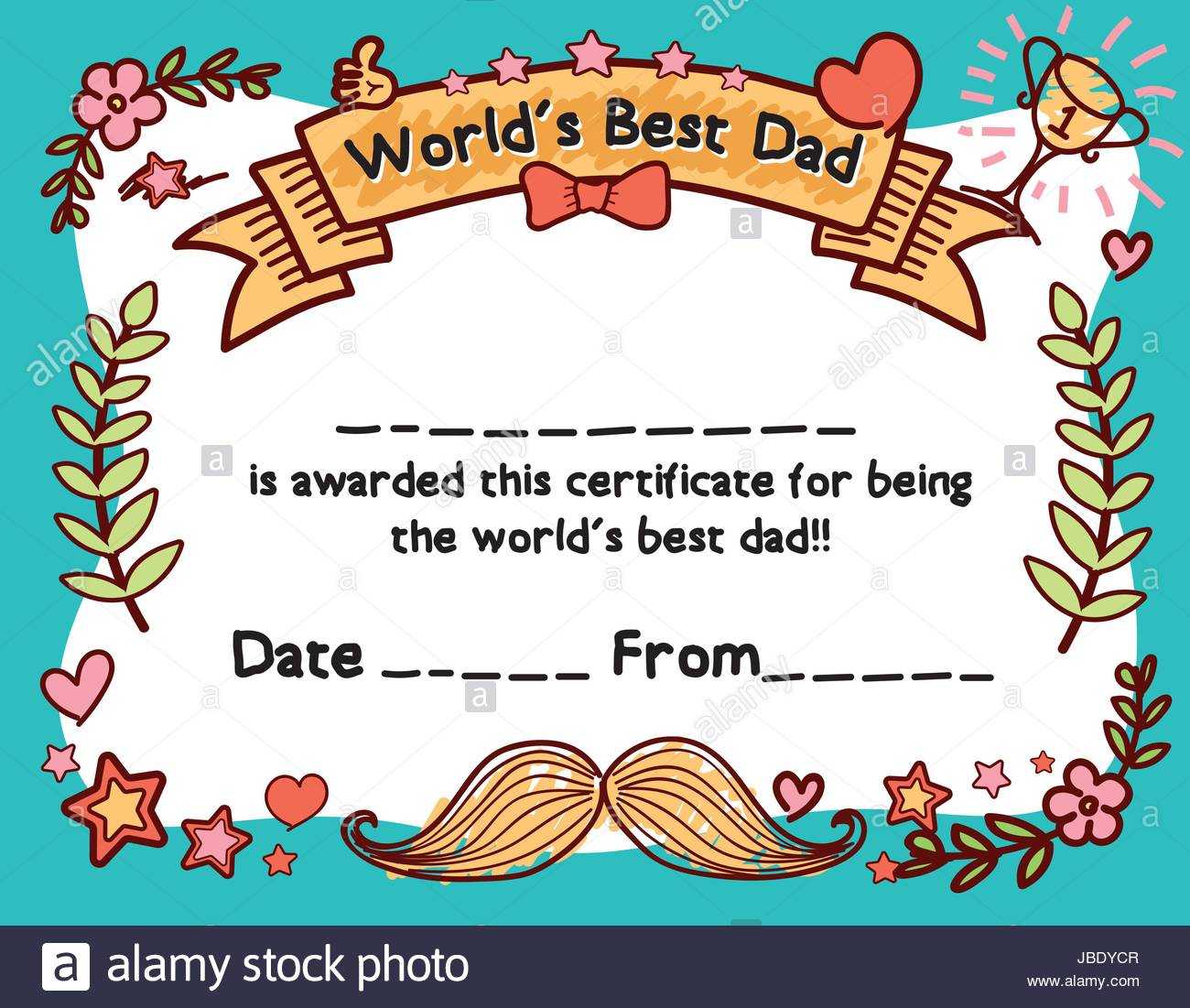 World's Best Dad Award Certificate Template For Father's Day With Regard To Player Of The Day Certificate Template