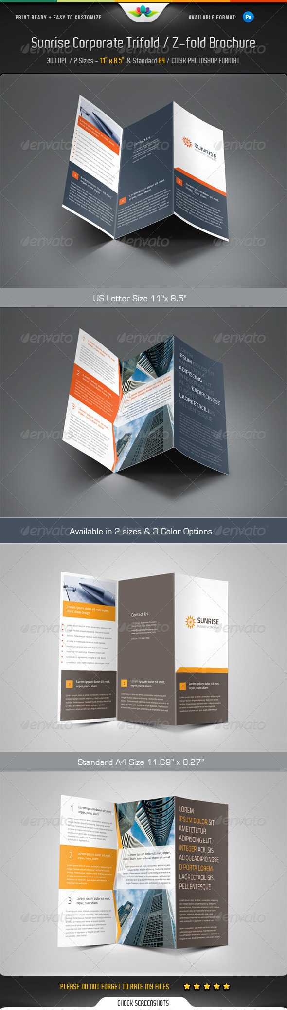 Z Fold Brochure Templates From Graphicriver With Regard To Z Fold Brochure Template Indesign