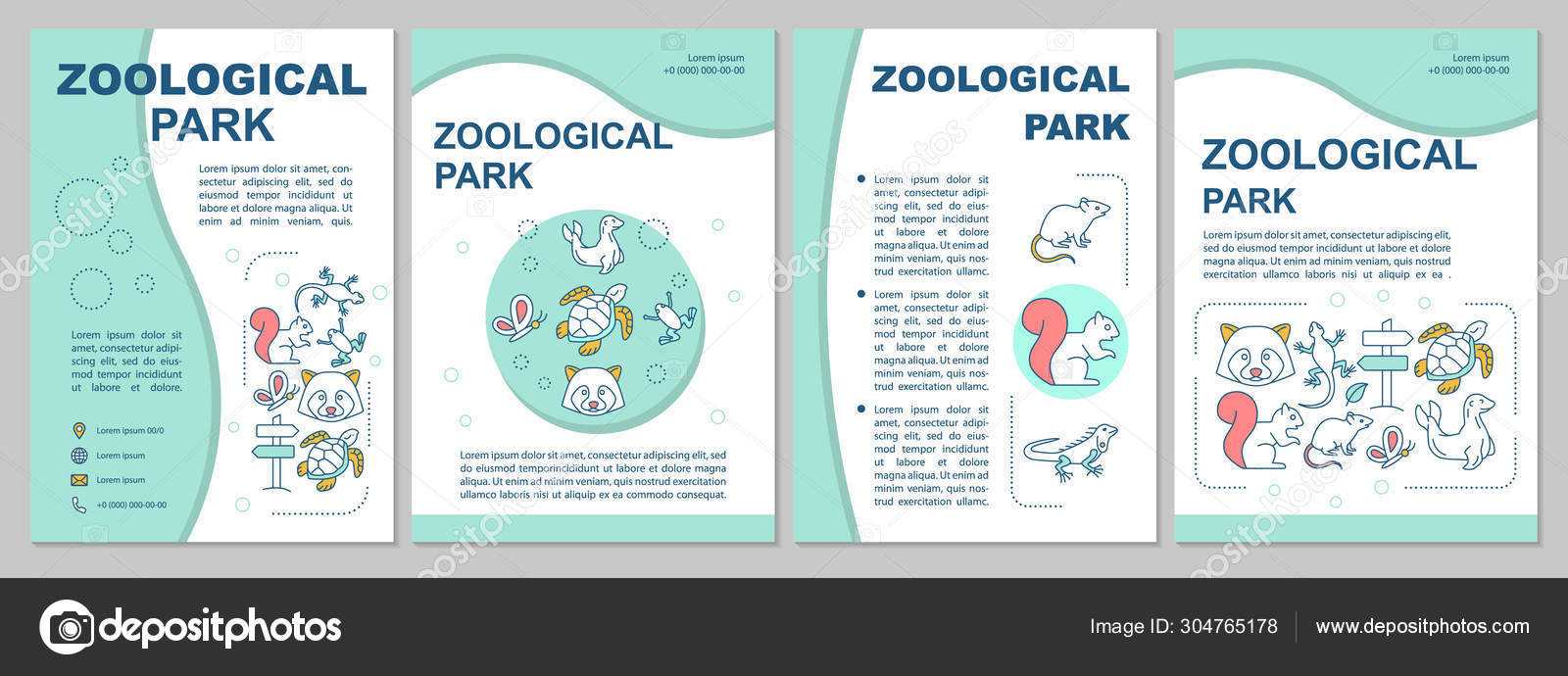 Zoological Park Brochure Template Layout. Animals Species For Zoo Brochure Template